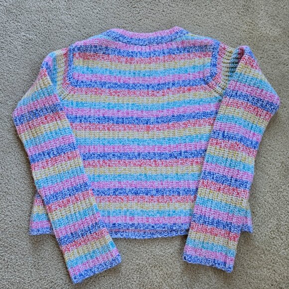 NWOT La Ligne Cherie Wool Cashmere Striped Pastel Sweater Medium - Picture 9 of 11